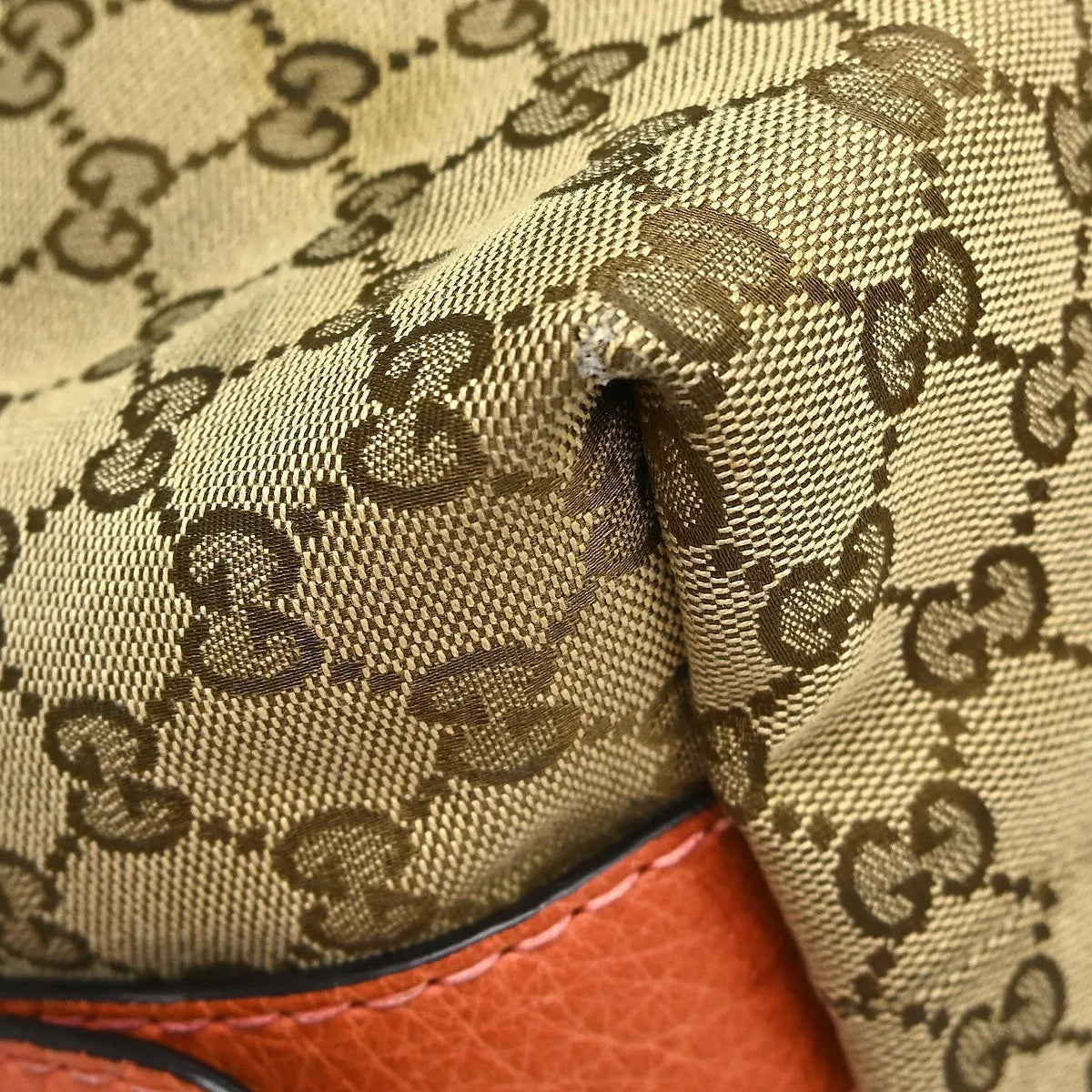 Gucci Bamboo Boston Horsebit Canvas with Leather, Beige, Canvas, Handbag