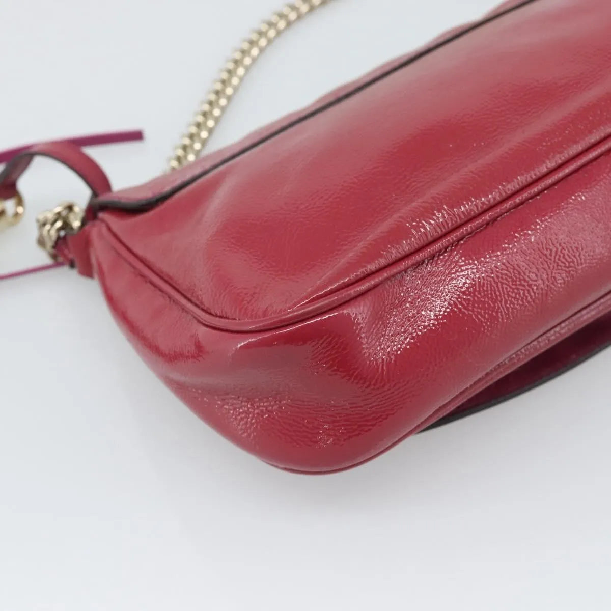 Gucci Soho Chain Patent, Pink, Patent Leather, Shoulder Bag