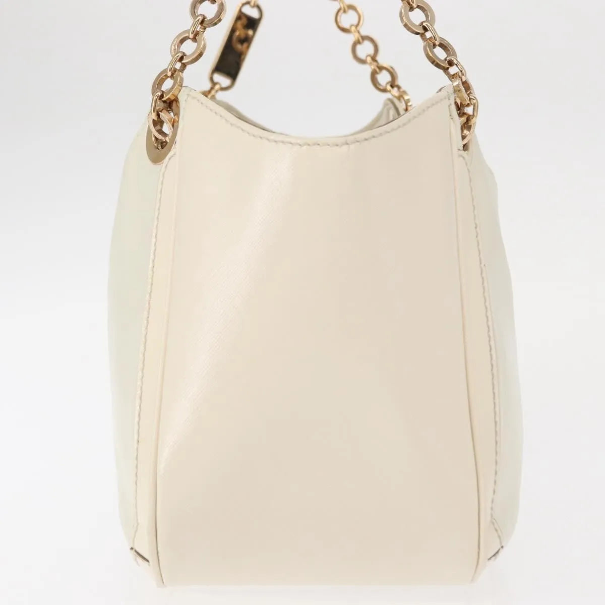 Salvatore Ferragamo Betulla Chain Tote Leather, White, Leather, Handbag