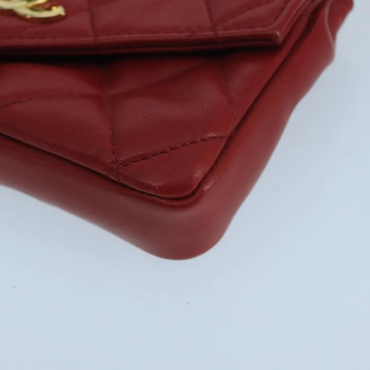 Chanel Vintage CC Flap Waist Quilted Leather, Red, Leather, Clutch