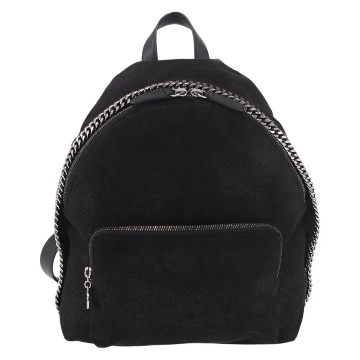 Stella McCartney Falabella Front Zip Shaggy Deer, Black, Polyester, Backpack