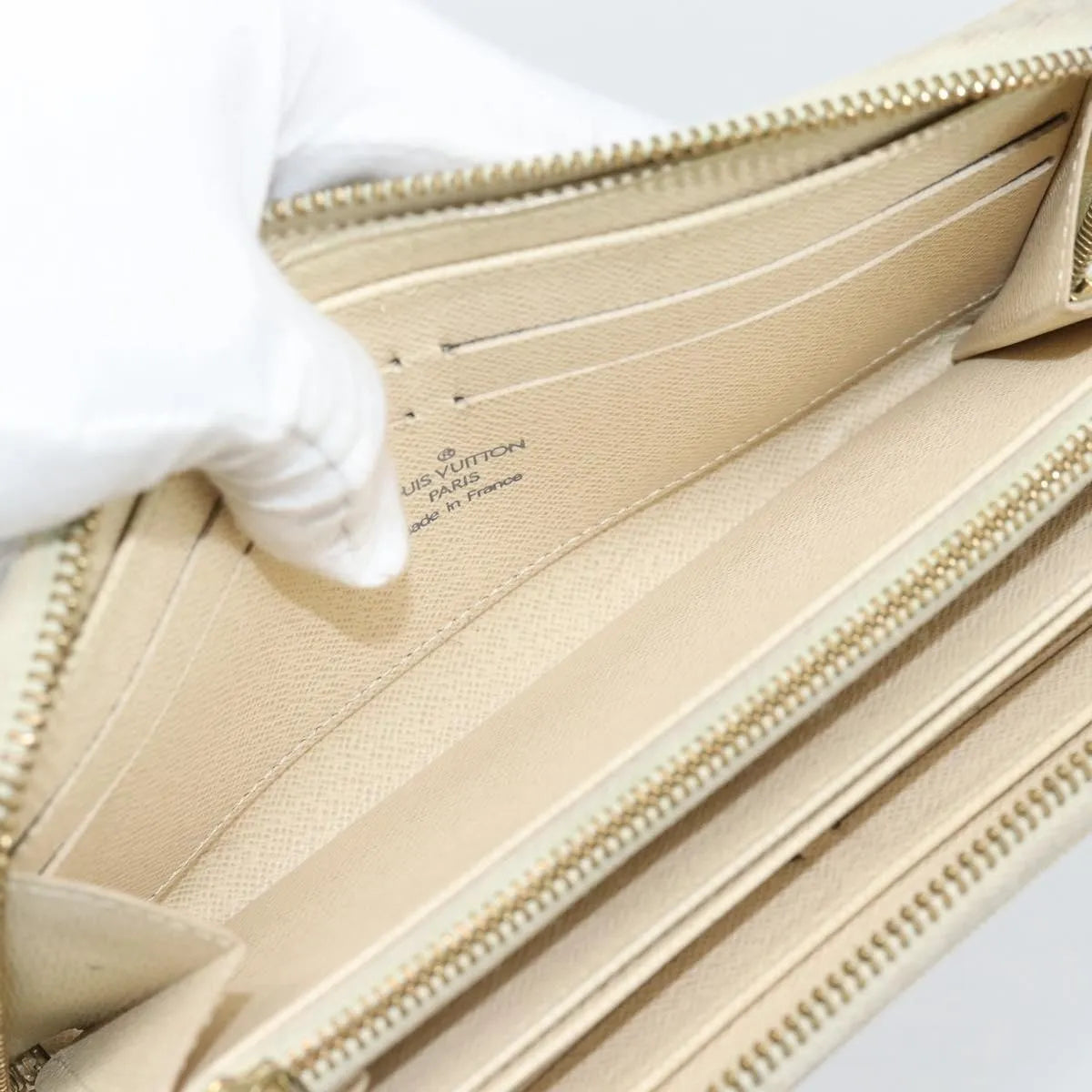 Louis Vuitton Zippy Organizer Damier Ebene, Beige, Canvas, Wallet