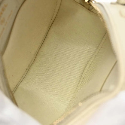 Chanel Round Clutch with Chain Quilted Lambskin, White, Leather, Clutch