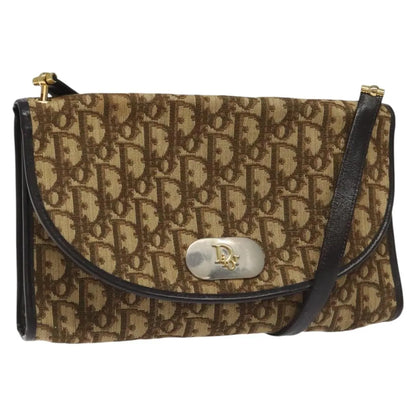 Christian Dior Vintage Trotter Flap Canvas, Brown, Canvas, Shoulder Bag