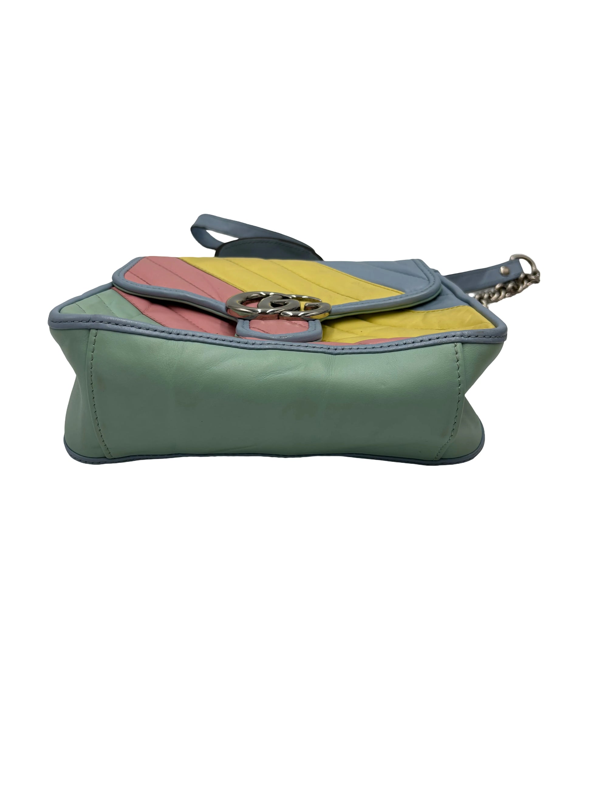 Gucci GG Marmont Top Handle Flap Diagonal Quilted Leather, Multicolour, Leather, Handbag