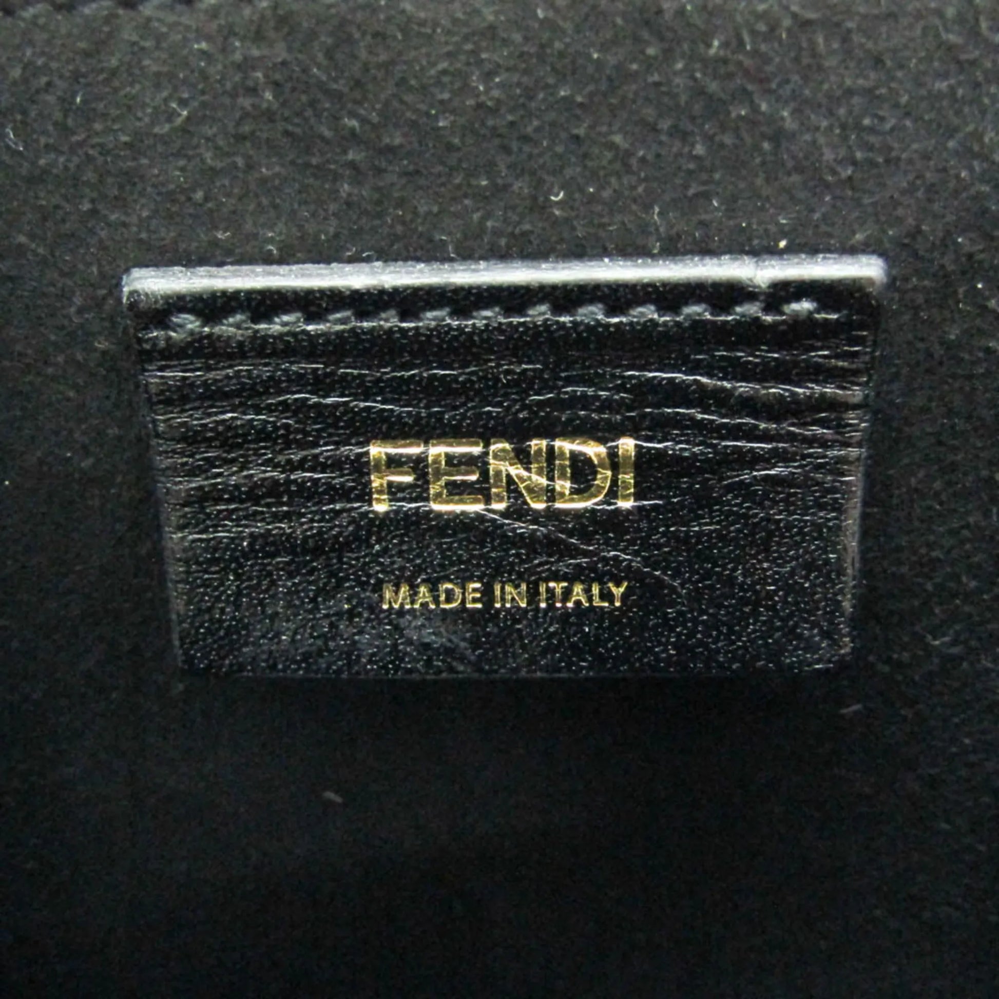 Fendi Logo Vertical Box Leather, Pink, Leather, Shoulder Bag
