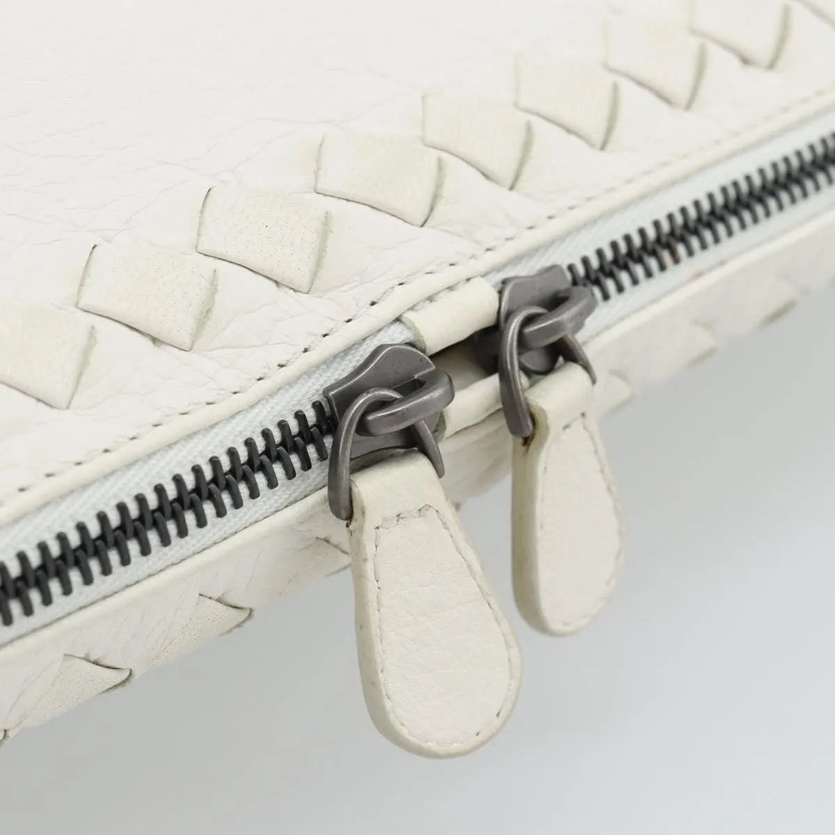 Bottega Veneta Belted Tote Intrecciato Nappa, White, Leather, Tote Bag