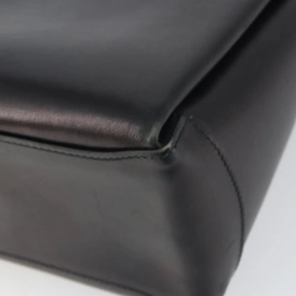 Gucci Vintage Convertible Box Leather, Black, Leather, Handbag