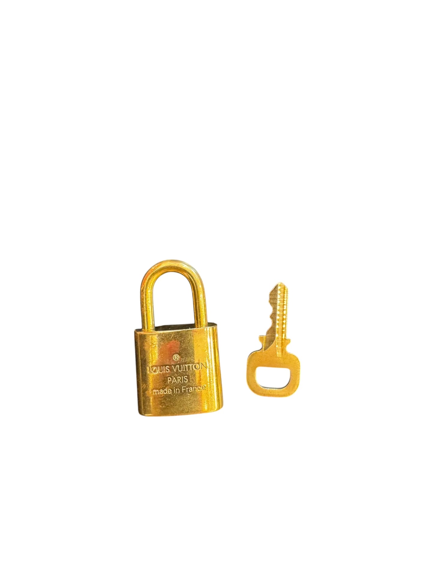 Louis Vuitton Padlock and Key Logo Metal, Gold, Metal, Charm