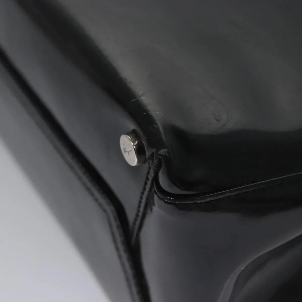 Salvatore Ferragamo Vala Leather, Black, Patent Leather, Handbag
