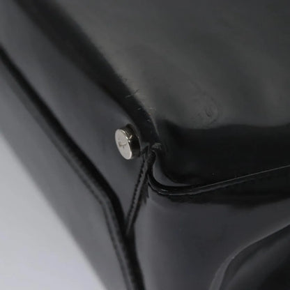 Salvatore Ferragamo Vala Leather, Black, Patent Leather, Handbag