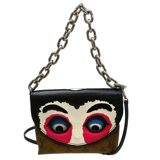 Louis Vuitton Pochette Kabuki Printed Epi Leather and Reverse Monogram Canvas, Multicolour, Canvas, Clutch