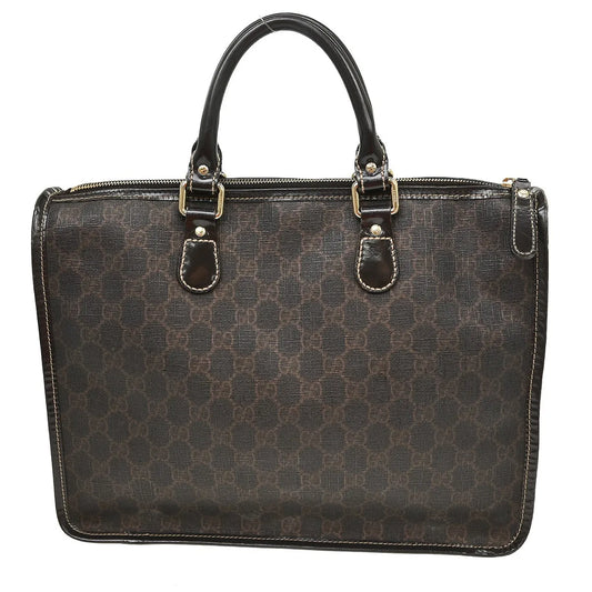 Gucci Plus Zip Tote GG Coated Canvas, Brown, Canvas, Handbag