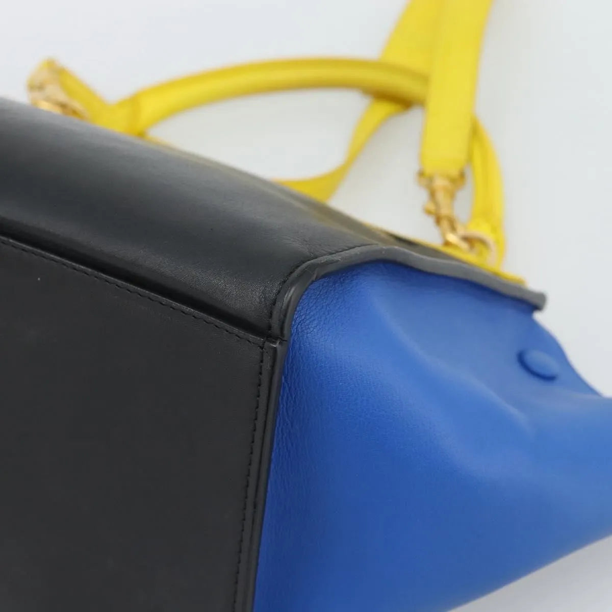 Celine Tricolor Trapeze Leather, Multicolour, Leather, Handbag