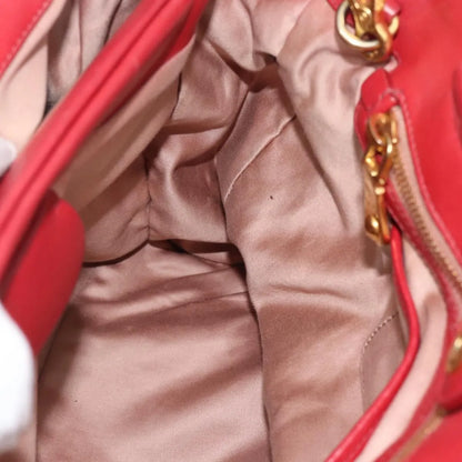 Miu Miu Matelassé Nappa Leather Top Handle Bag Leather, Red, Leather, Shoulder Bag