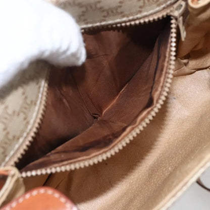 Celine Vintage Macadam Canvas and Leather, Beige, Canvas, Shoulder Bag