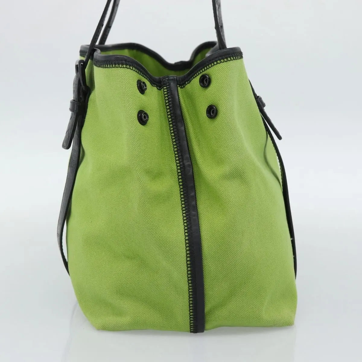 Bottega Veneta Vintage Canvas, Green, Canvas, Tote Bag