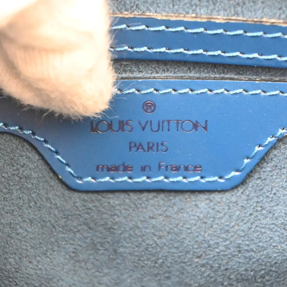 Louis Vuitton Saint Jacques Epi Leather, Blue, Leather, Handbag