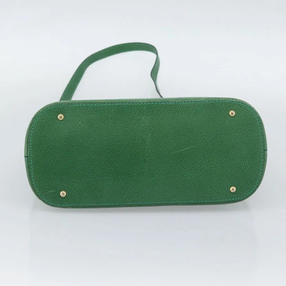 Celine Vintage Convertible Bowler Leather, Green, Leather, Handbag