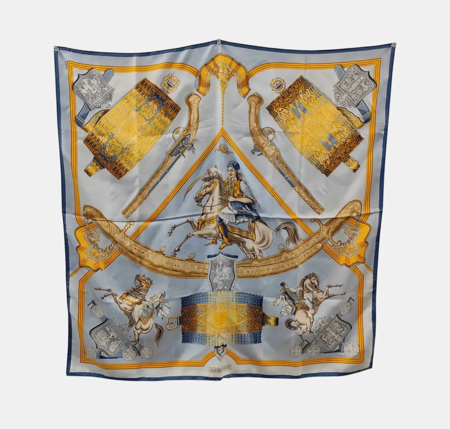Hermes Carré 90 Silk multicolor, Multicolour, Silk, Scarf