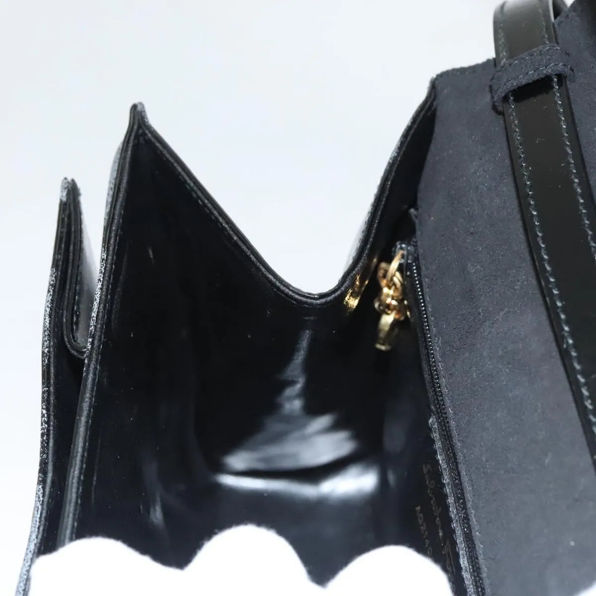 Salvatore Ferragamo Vintage Patent leather, Black, Patent Leather, Handbag