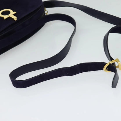 Salvatore Ferragamo Gancini Suede, Purple, Suede, Shoulder Bag