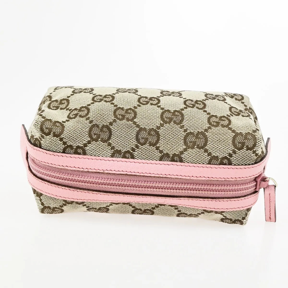 Gucci Cosmetic Case GG Canvas, Brown, Canvas, Clutch