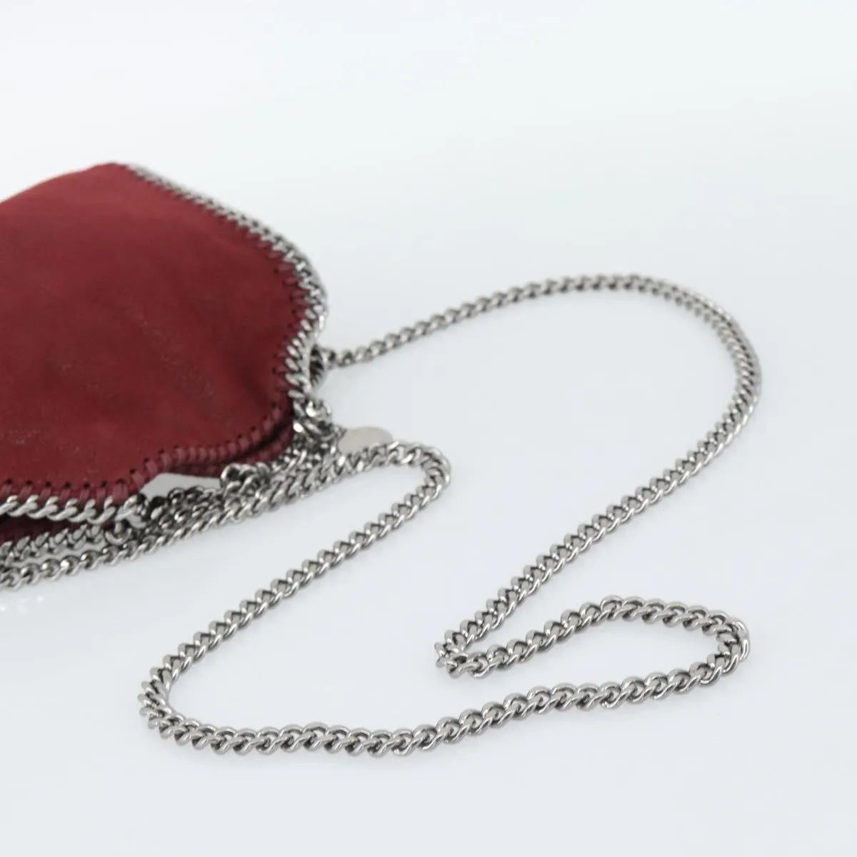 Stella McCartney Falabella Fold Over Clutch Faux Leather, Burgundy, Polyester, Crossbody Bag