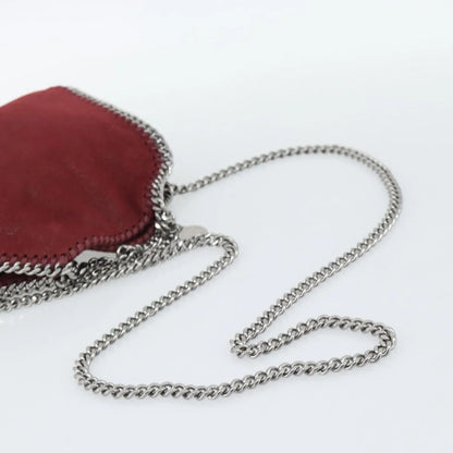 Stella McCartney Falabella Fold Over Clutch Faux Leather, Burgundy, Polyester, Crossbody Bag