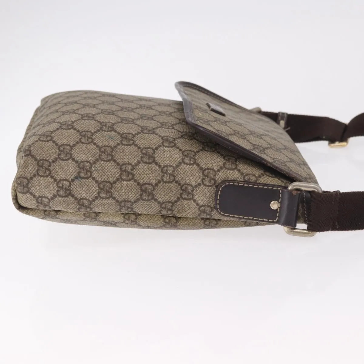Gucci Flap Messenger GG Coated Canvas, Beige, Canvas, Shoulder Bag