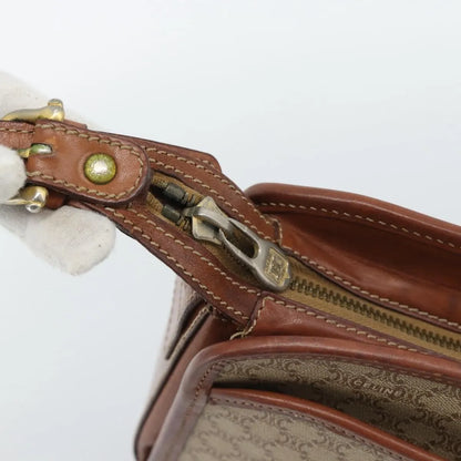 Celine Vintage Macadam Canvas and Leather, Beige, Canvas, Shoulder Bag
