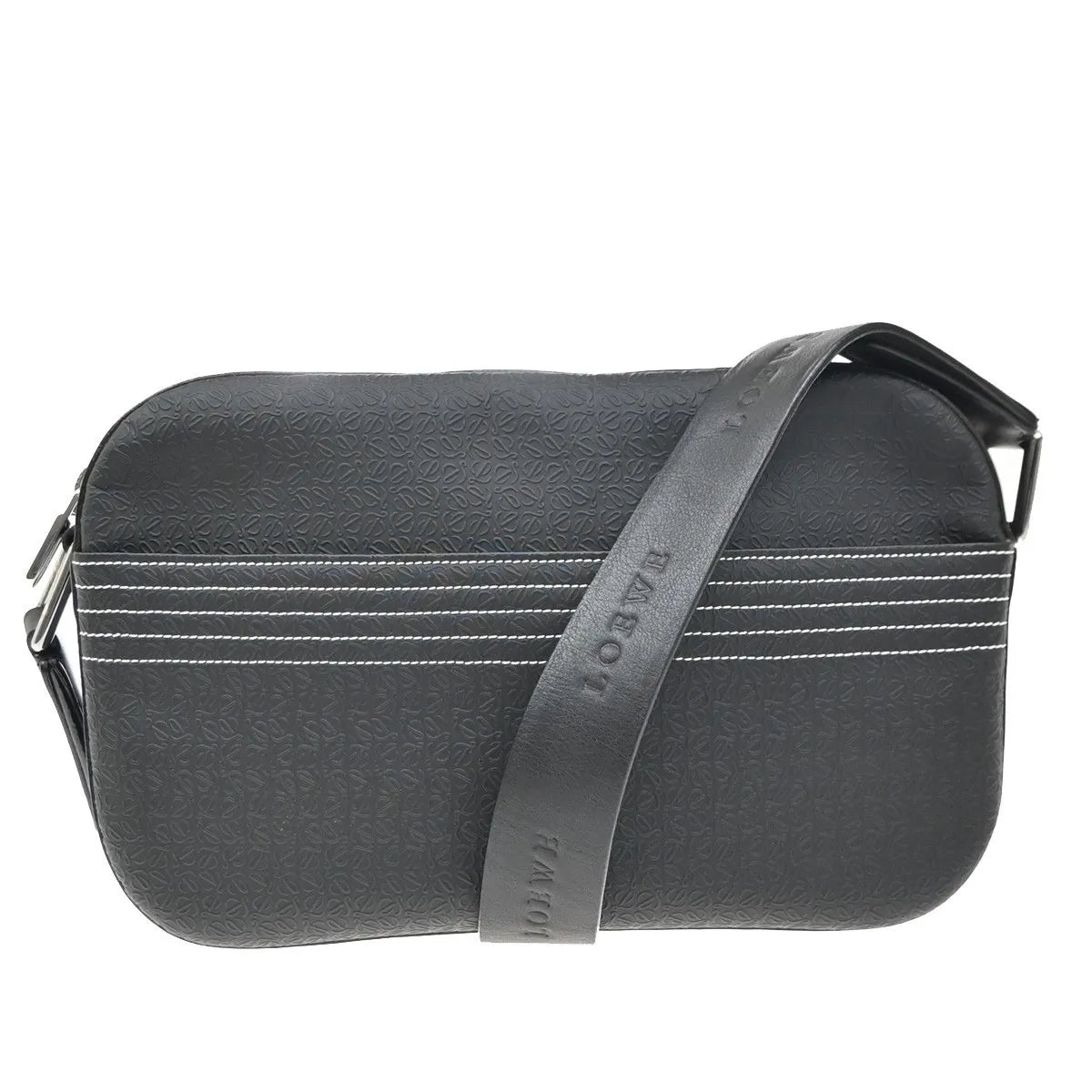 Loewe Anagram Leather, Black, PVC, Shoulder Bag