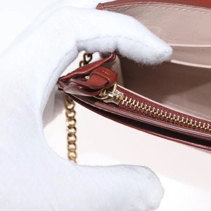 Chloe Aby Chain Leather, Brown, Leather, Shoulder Bag