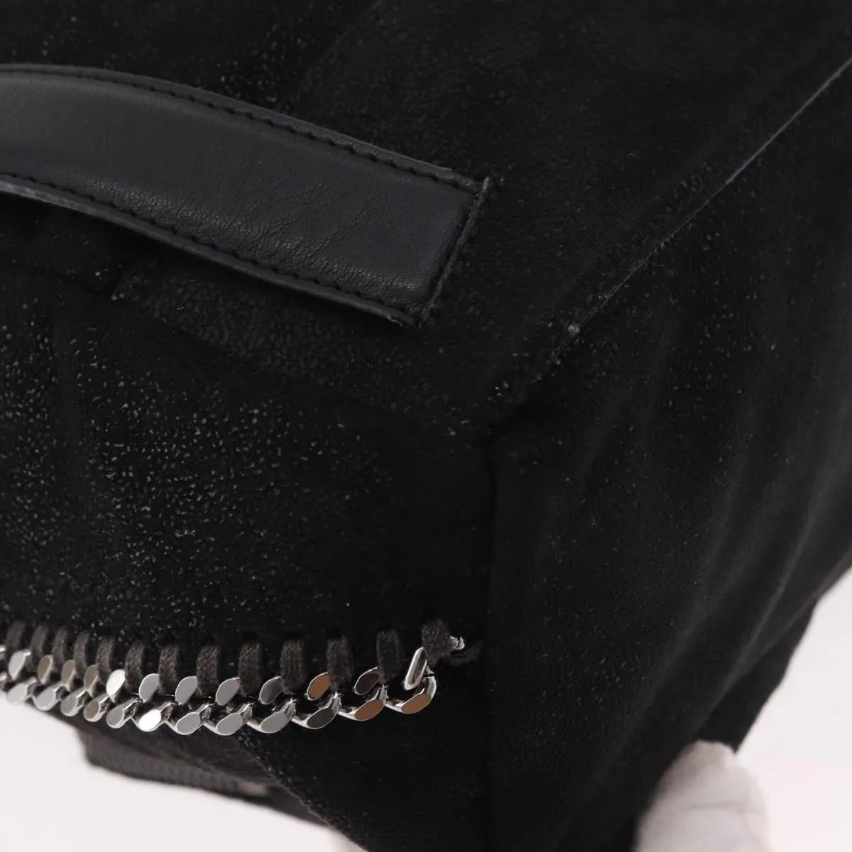 Stella McCartney Falabella Front Zip Shaggy Deer, Black, Polyester, Backpack