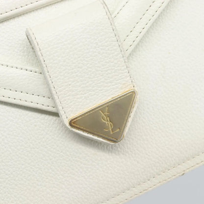 Saint Laurent Vintage Leather, White, Leather, Clutch