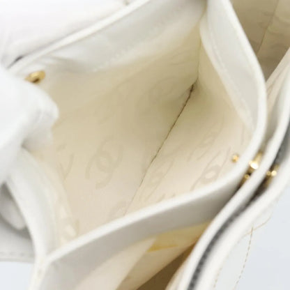 Chanel Surpique Tote Quilted Leather, White, Leather, Tote Bag