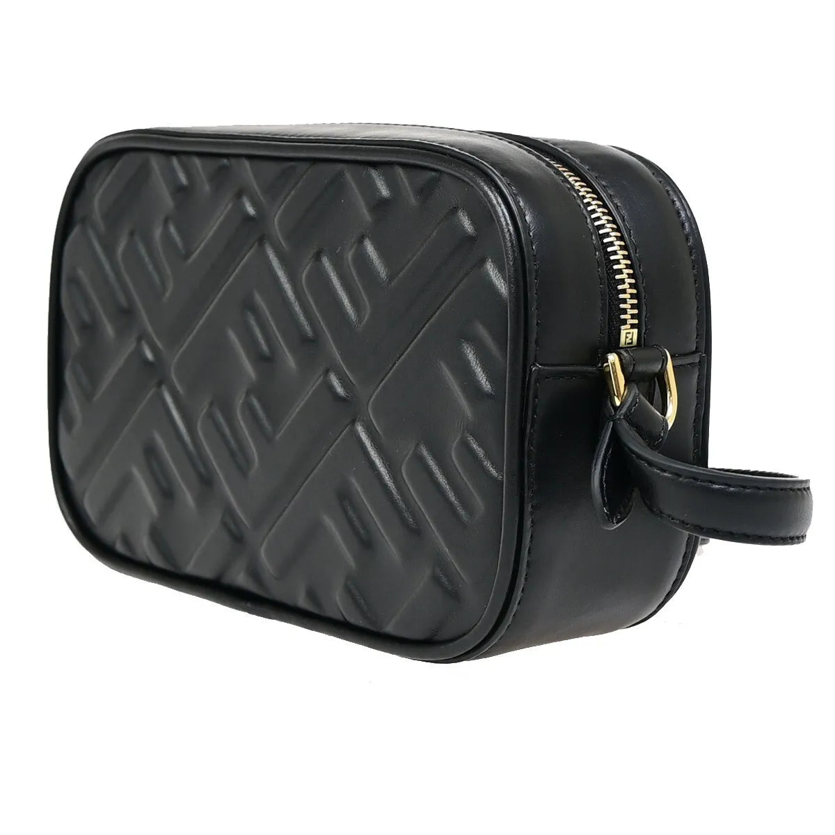 Fendi Camera Zucca Embossed Leather, Black, Leather, Handbag