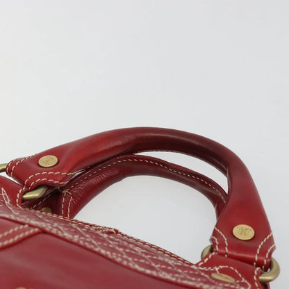Celine Boogie Satchel Leather, Red, Leather, Handbag