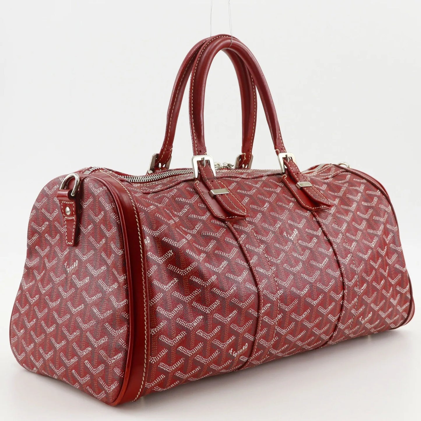 Goyard Boston Coated Canvas, Red, PVC, Handbag