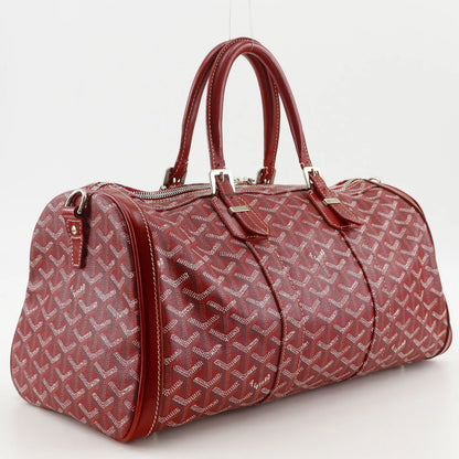 Goyard Boston Coated Canvas, Red, PVC, Handbag