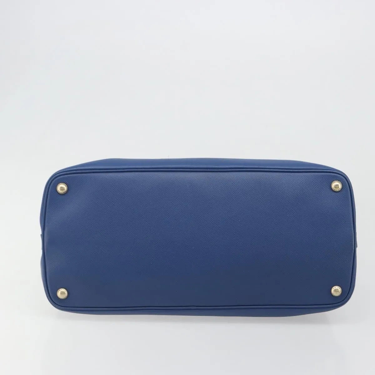 Prada Cuir Promenade Front Zip Tote Leather, Blue, Leather, Handbag