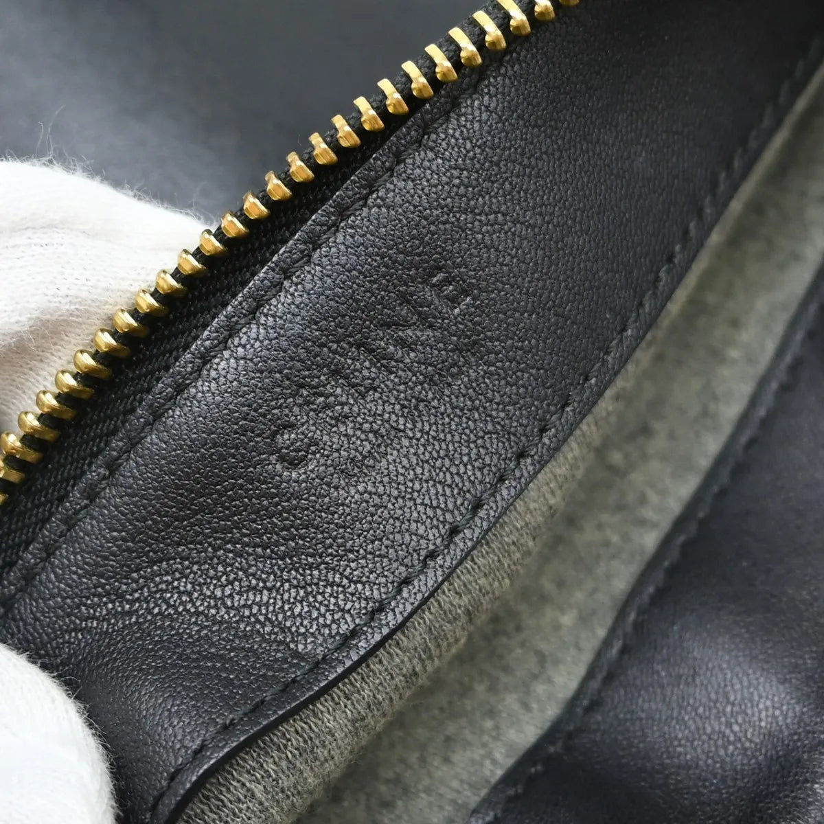 Celine Trio Leather, Black, Leather, Shoulder Bag