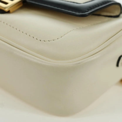 Fendi Easy 2 Baguette Leather, Beige, Leather, Crossbody Bag