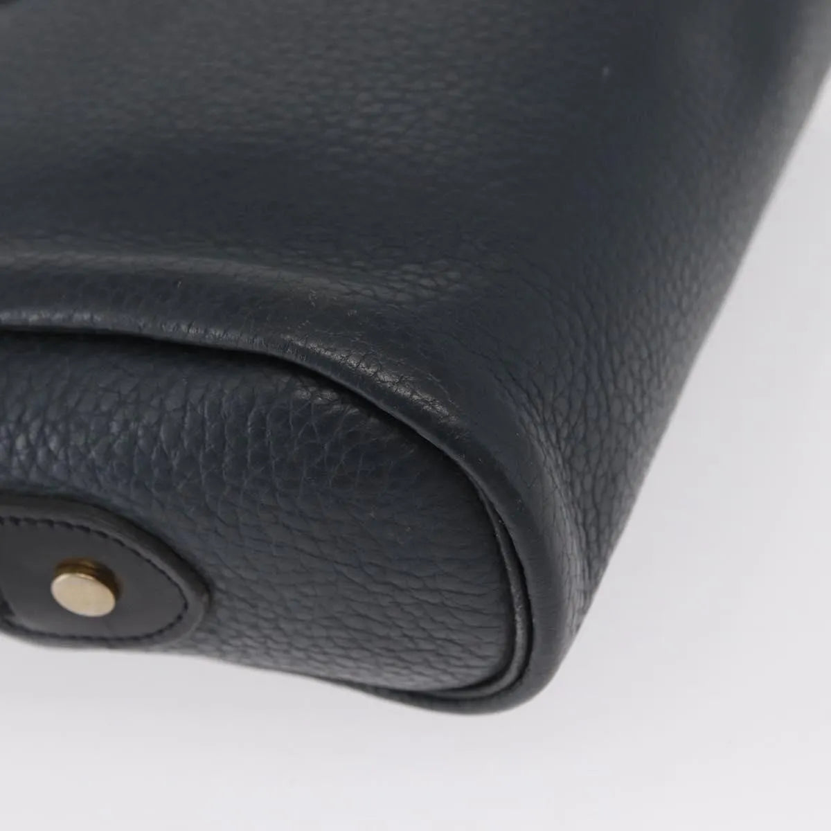 Christian Dior Vintage CD Logo Leather, Navy, Leather, Shoulder Bag