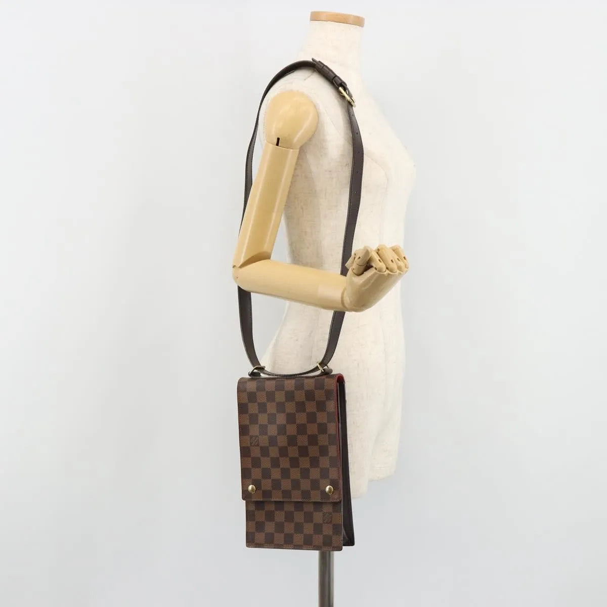 Louis Vuitton Portobello Messenger Damier, Brown, Canvas, Shoulder Bag