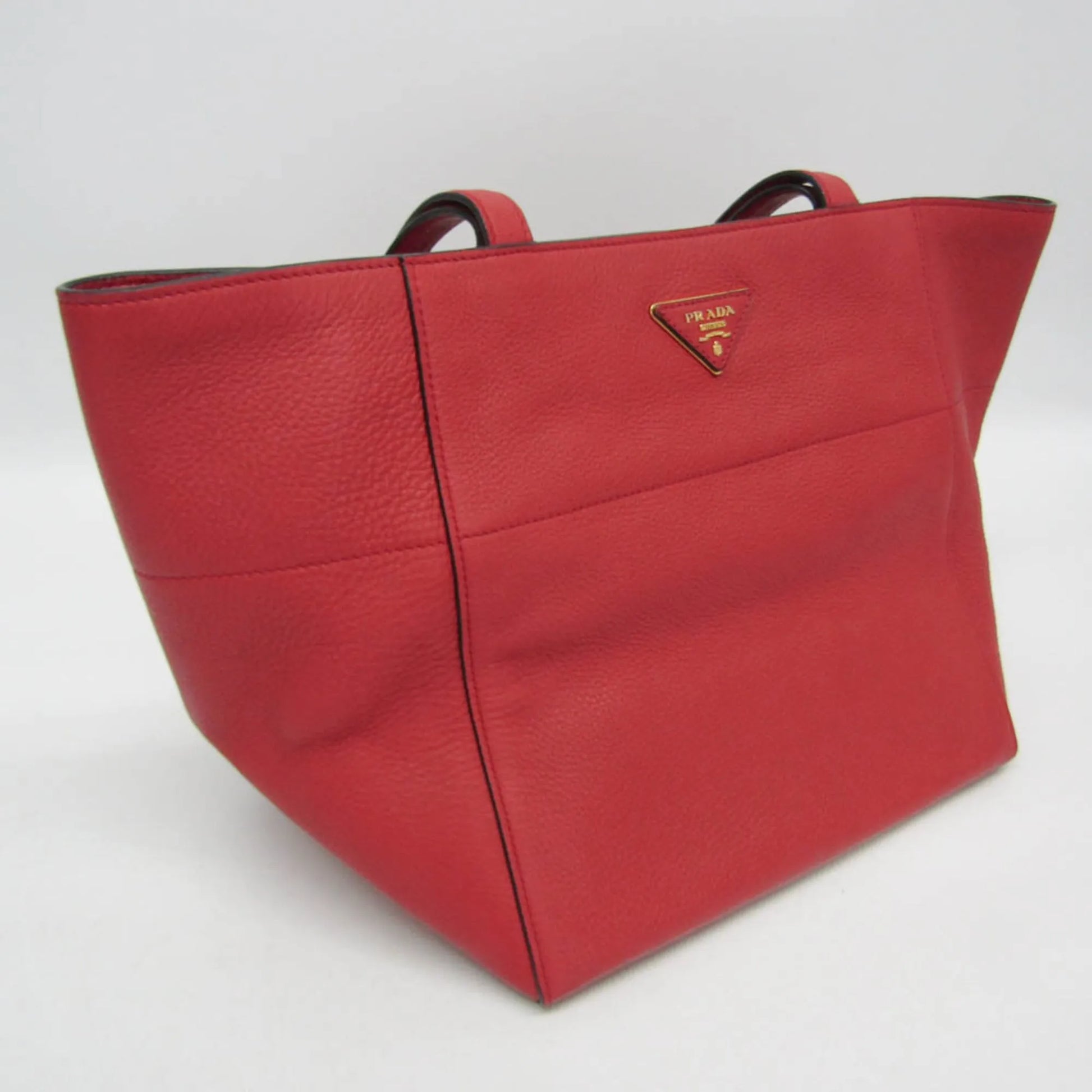 Prada Vintage Tote Leather, Red, Leather, Tote Bag