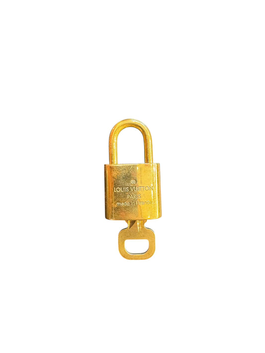 Louis Vuitton Padlock and Key Logo Metal, Gold, Metal, Charm
