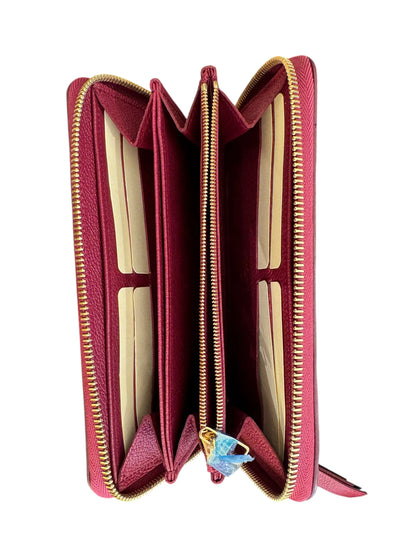 Louis Vuitton Clemence Monogram Canvas, Red, Leather, Wallet