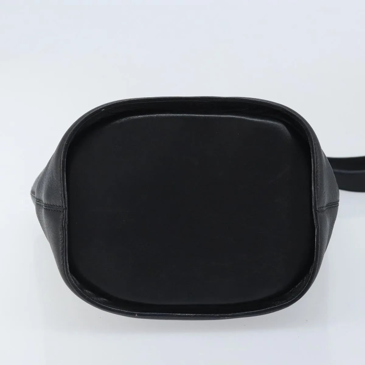 Celine Circle Logo Leather, Black, Leather, Handbag