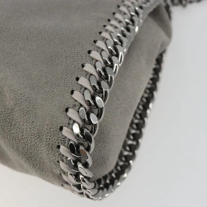 Stella McCartney Falabella Fold Over Faux Leather, Gray, Polyester, Shoulder Bag